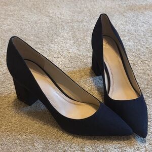 Marc Fisher Navy block pumps